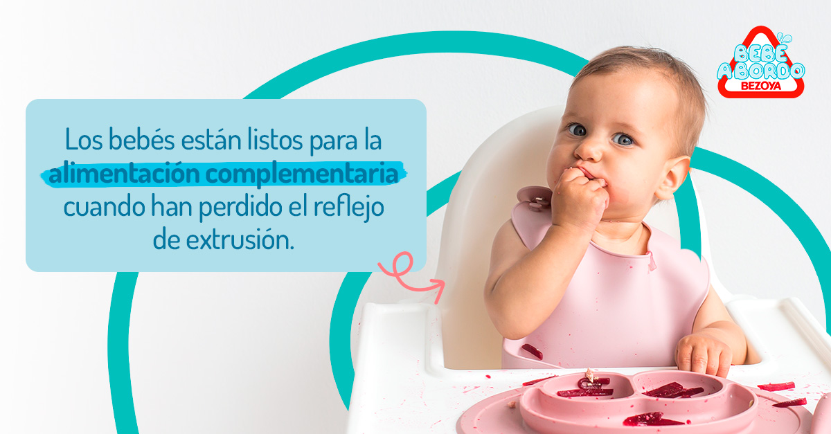 Los bebés están listos para la alimentación complementaria cuando han perdido el reflejo de extrusión. 
